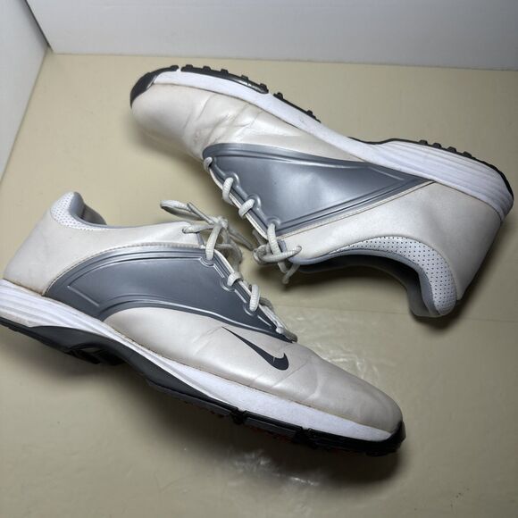 NIKE Golf Women's LUNAR SADDLE Golf Shoes Spikes White Gray Size 10 - Picture 5 of 10